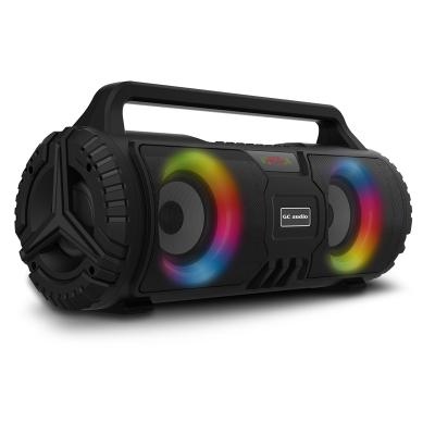 China New home karaoke rechargeable mini boombox private portable wireless speaker audio with TWS BT led light usb tf fm radio USB TF for sale