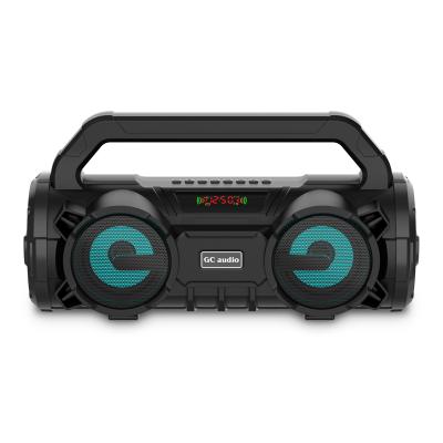 China Promotion competitive price indoor and outdoor portable BT speaker with built-in battery fm radio led light USB/TF aux port/MIC input for sale