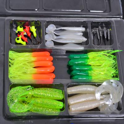 China 35Pcs Lizard Worm Lure Carp Fishing Lure Soft Set + Head Jig 10 Leads Hooks Simulation Suite Soft Bait Set Tackle PESCA Softset-01 for sale