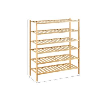 China (Size) 3 Row Adjustable Folding Shoe Racks and Stackable Organizer Bamboo Wooden Shoe Rack Storage Racks for sale