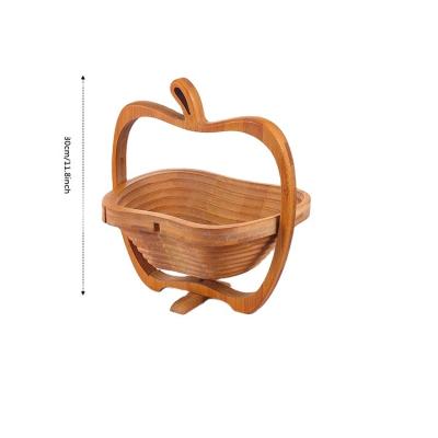 China Hot Selling Bamboo Picnic Folding Tray Food Wicker Bamboo Basket Living Room Snack Bowl Handmade Vegetable Fruit Basket for sale