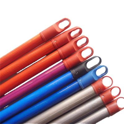 China Soft Straight Raw Material PVC Coated Design Wooden Broom Handles Wooden Stick For Broom for sale