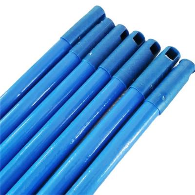 China Hot sale soft household cleaning soft plastic broom with wooden stick pvc grain heat shrink film stick palos de escoba de madera broom for sale