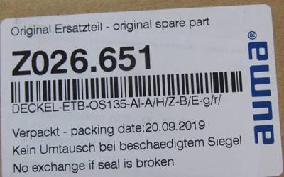 Cina Z026.651 Parti di attuatori AUMA per attuatori multi-torno SA 30.1 / SAR 30.1 Sigilli in vendita