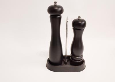 China Manual Sustainable Wood Black Wooden Salt And Pepper Grinder Set for sale