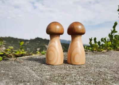 China Acacia Wood & Rubber Wood Jar Adjustable Salt & Pepper Grinder, Mushroom Style for sale