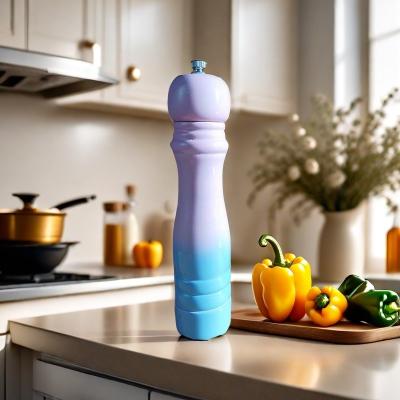 China Adjustable Rubber wood   4colors Salt/Spices/Pepper Mill for sale