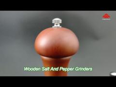 elegant wooden salt and pepper grinders with ceramic core