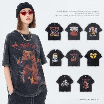 China Newest Anti-wrinkle Designers Oversized T-shirt Half Sleeve Vintage Acid Washed Heavy Empty T-shirt Mens T-shirts for sale