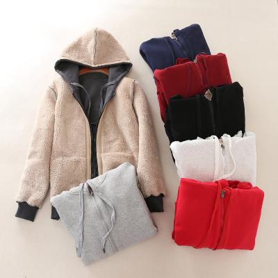 China Anti-Wrinkle HG233f China Factory Customize Mens Winter Heavyweight Zip Up Double Layered Sherpa Fleece Lined Thick Hoodies Custom Design for sale