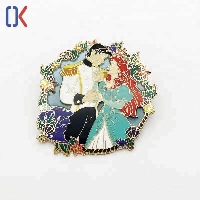 China China Factory High Quality Custom Fairy Flower Gold Plated Metal Crafts Enamel Lapel Pin For Souvenir for sale