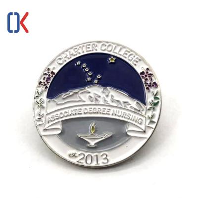 China College School Badge Metal Pin Nickel Free Badge With Your Own Design Metal Logo Badge for sale