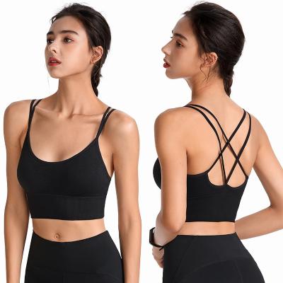 China Women's Fitness Sports Shockproof Running Underwear Beauty Back Strap Yoga Quick-Drying Thin Breathable Cross Bra Plus Size Sports Bra for sale