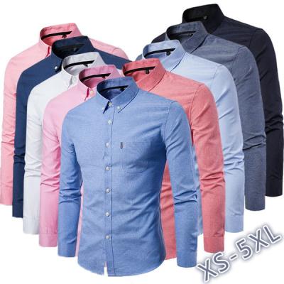 China Anti-pilling 2021 new autumn and winter plus size Oxford shirt men's solid color formal shirt men's casual long-sleeved shirt for sale