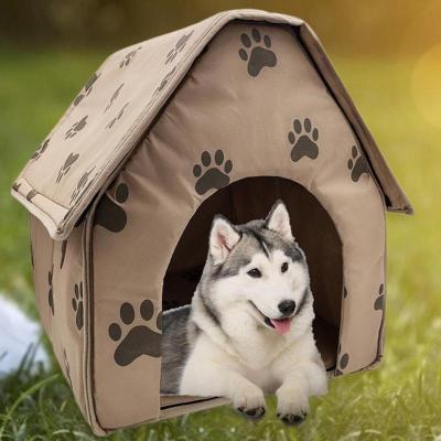 China Camouflage/Field Play Kennel Cat Bed Pet Tent Red Brick Wall Portable Folding Rainproof Pet Tent for sale