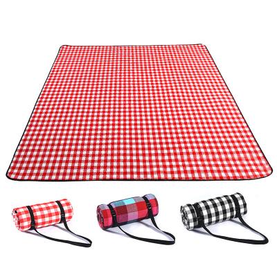 China 2021 Children's Portable Outdoor Foldable Mat Camping Beach Plaid Picnic Mat Large Custom Waterproof Blanket Picnic Blanket for sale