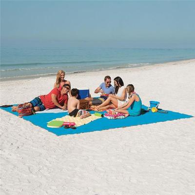 China Portable Solid Color Sand Proof Beach Blanket Family Outdoor Ultralight Picnic Camping Mat for sale