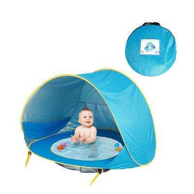 China Kids Baby Games Beach Tent Customize Solid Color Mini Outdoor Pool Tent Noise Sun Protection Automatic Sandy Beach Child Tent for sale