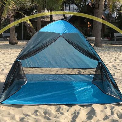 China Camouflage/Field Game Factory Hot Sale Sandy Beach Solid Color Ventilation Tent Shape Automatically Pop Up Sun Protection Tent for sale