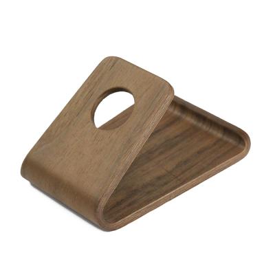 China 2021 Universal Anti-corrosion Smartphone Holder Mini Portable Phone Stand Wood Mobile Phone Desktop Holder for sale