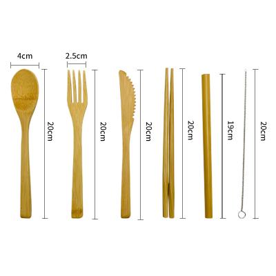 China Viable Stylish Bamboo Wooden Spoon Fork Knife Knife Outdoor Travel Camping Cutlery Set for sale