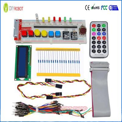 China GPIO Starter Kit for Raspberry Pi T-Cobbler 1602 LCD RGB Leds DS18B20 IR Remote with 830 point Breadboard for sale