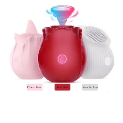 China Hot Selling 7 Modes Vibration Silicone Tongue Waterproof Clitoris Sucking Rose Vibrator Sex Toys For Women for sale