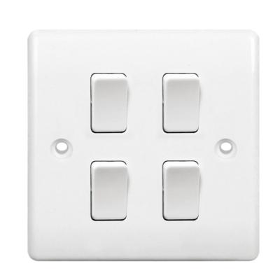 China PC Material 4 Wall Electric Switches for Home / Factory / Hotal / School for sale