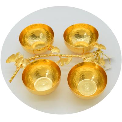 China Sustainable Luxury Gold Plated Bowl For Household Metal Rice for sale