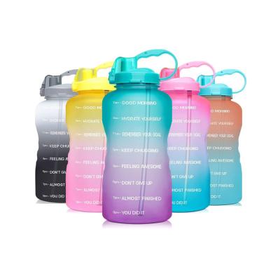 China 2l Viable BPA Leak Proof 64oz Free Flip Top Sport Reusable 64oz Water Bottle With Time Motivational Marker And Straw for sale