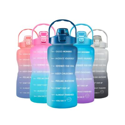 China 2L 64oz 1/2 Gallon 1/2 Gallon Sports BPA Sustainable Motivational Free Water Bottle With Times To Drink With Straw for sale