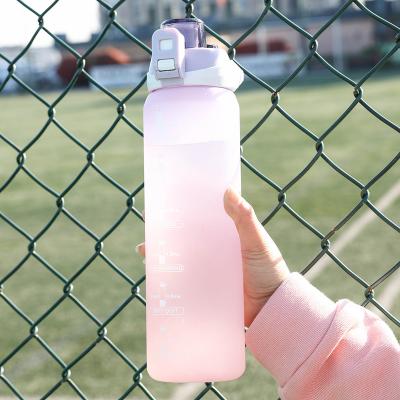 China 32 Ounce Viable Gollon Drinking Bpa Fruit Sport Tritan Free Infusion Portable Gym Water Bottle With Time Motivational Marker for sale