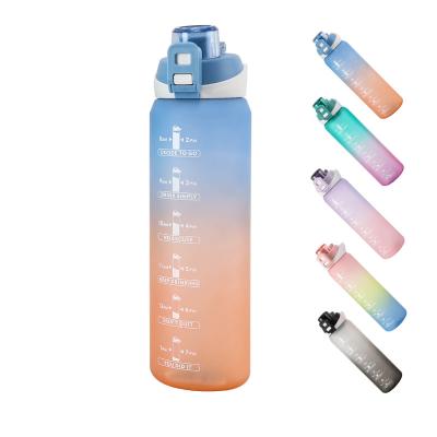 China Froster Viable Wholesale Gradient Color 32 Ounce Plastic Portable Gym Sports Free Gallon BPA Drinking Bottle With Rene Tritan for sale