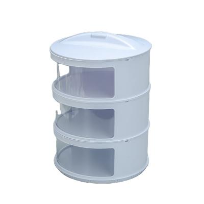 China Modern Plastic Dustproof Stackable Dish Cover Food Multilayer Insulation Sustainable 3 Layers With Sliding Door for sale