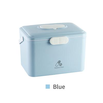 China Easy Carrying Two Storage Plastic Home First Aid Diapers Medicine Chest Kit Box Cabinet Storage Box Hot Selling Products for sale