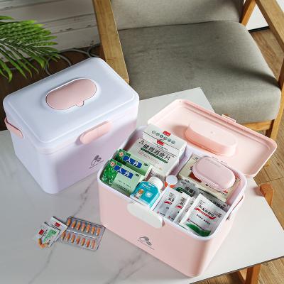 China Viable Kit Storage Box Plastic Medicine Box Family Emergency First Aid Clear Box For Home for sale