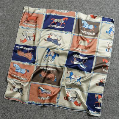 China Boutique Winter Factory Wholesale Customized Design 70*70cm Beautiful Silk Square Scarf for sale