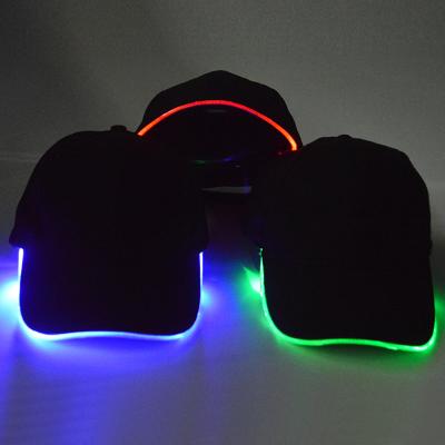 China COMMON Wholesale LED Duck Hat Stage Performance Luminous Fiber Optic Baseball Cap Lamp Cap for sale