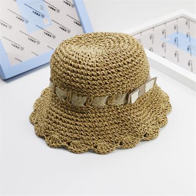 China Dobby Hand - Summer Woven Children's Spring Sun Hat Hollowed Out Breathable Sunscreen Kids Straw Hat for sale