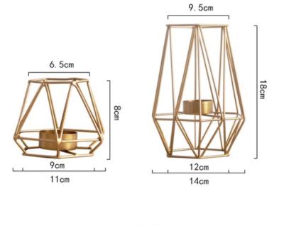 China Weddings Geometric Polygon Shape Home Decor Wedding Decors Candlestick Table Candle Holder Metal Tealight Candle Holder for sale