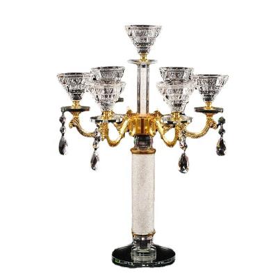 China From Factory Wedding.banquet.restaurant.hotel 100% Multi-headed Crystal Glass Decorative Candelabra For Weddings, Hotels And Clubs Directly for sale