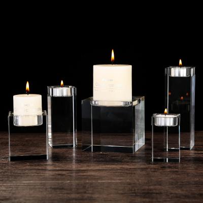 China Simple Modern Buddhist Candlestick Candlestick Candlestick High End Romantic European Crystal Dinner Candle Holder for sale