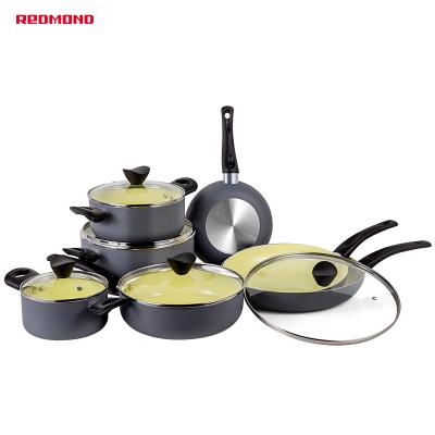 China Viable new arrive copper pans and pots nonstick kitchen accessories cookware sets for sale