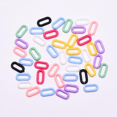 China Finger Nail Beauty Acrylic Candy Color 3d U-shaped Plastic Chain Opening Ring Chain Diy Nail Art Accessories for sale