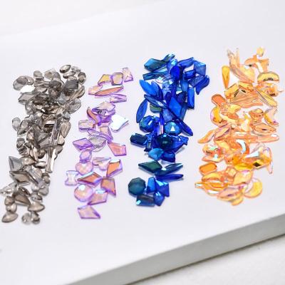 China Shiny High Quality 3D Multi Shape Aurora Resin Diamond Nail Art Butterfly Shiny Rhinestones Crystal Nail Art Decoration for sale