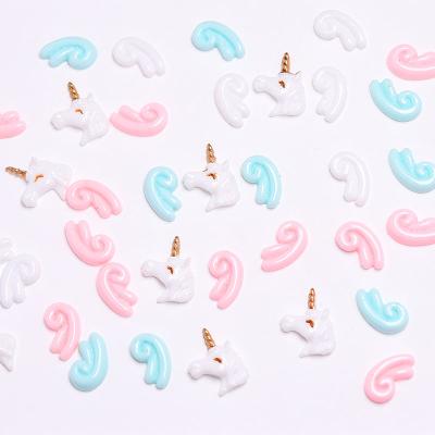 China Convenient Kawaii Cartoon 3D Resin Cute Unicorn Wings Art Nail Design Set Nail Art Decorations Manicure Accessories for sale