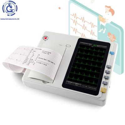 China Metal CE low price portable 3 channel ecg machine with ecg monitor system for sale