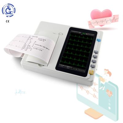 China Metal ekg 12 lead electrocardiograph 3 channel ECG CE certificate handheld electrocardiogram machine for sale