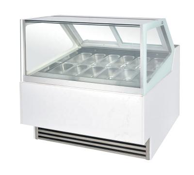 China Commercial Restaurant Gelato Ice Cream Showcase Refrigerated Glass Display Freezer for sale