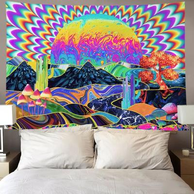 China Art Decor Psychedelic Planet Wall Tapestry Galaxy Space Starry Sky Wall Hanging Tapestries for sale